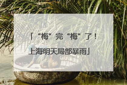 “梅”完“梅”了！上海明天局部暴雨