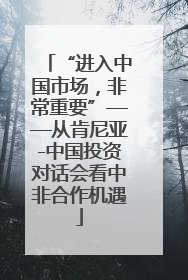 “进入中国市场，非常重要”——从肯尼亚-中国投资对话会看中非合作机遇