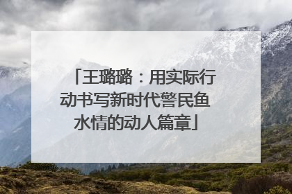 王璐璐：用实际行动书写新时代警民鱼水情的动人篇章