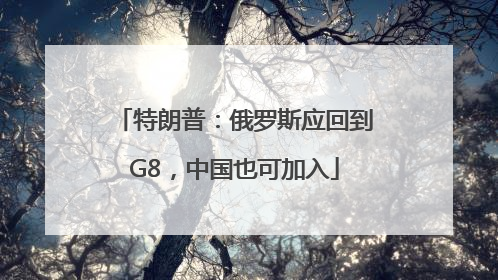 特朗普：俄罗斯应回到G8，中国也可加入