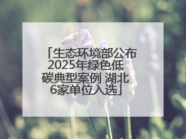 生态环境部公布2025年绿色低碳典型案例 湖北6家单位入选