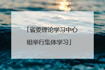 省委理论学习中心组举行集体学习