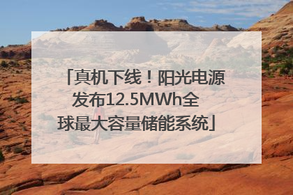 真机下线！阳光电源发布12.5MWh全球最大容量储能系统