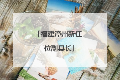 福建漳州新任一位副县长