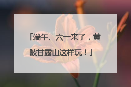 端午、六一来了，黄陂甘露山这样玩！