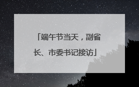 端午节当天，副省长、市委书记接访
