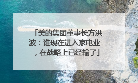 美的集团董事长方洪波：谁现在进入家电业，在战略上已经输了