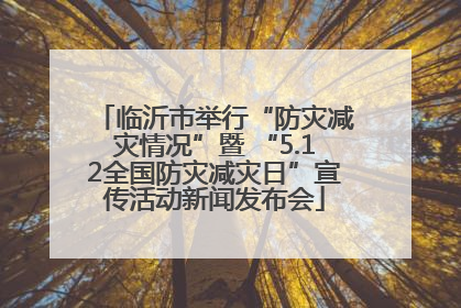 临沂市举行“防灾减灾情况”暨 “5.12全国防灾减灾日”宣传活动新闻发布会