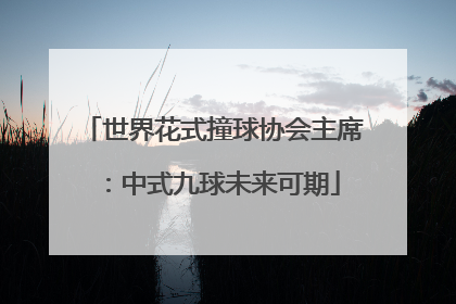 世界花式撞球协会主席：中式九球未来可期