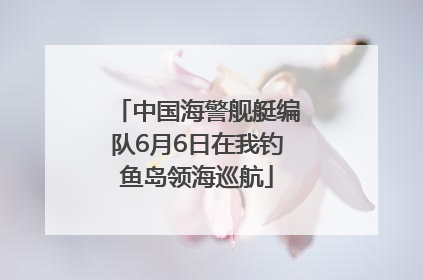 中国海警舰艇编队6月6日在我钓鱼岛领海巡航