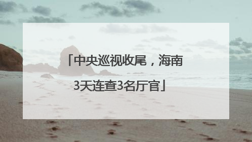 中央巡视收尾，海南3天连查3名厅官