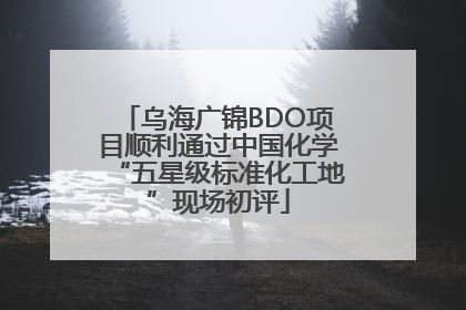 乌海广锦BDO项目顺利通过中国化学“五星级标准化工地”现场初评
