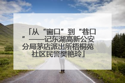从“窗口”到“巷口”——记东湖高新公安分局茅店派出所梧桐苑社区民警樊艳玲