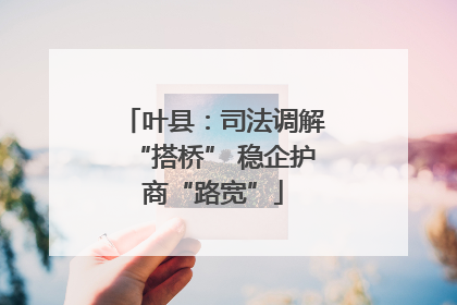 叶县：司法调解“搭桥” 稳企护商“路宽”