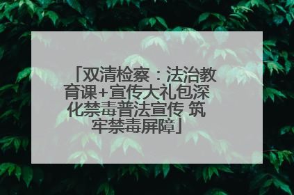 双清检察：法治教育课+宣传大礼包深化禁毒普法宣传 筑牢禁毒屏障