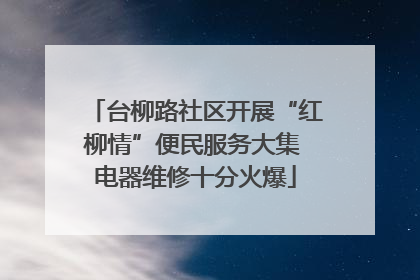 台柳路社区开展“红柳情”便民服务大集 电器维修十分火爆