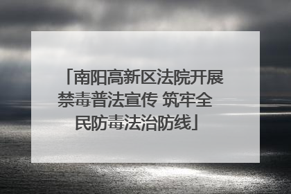南阳高新区法院开展禁毒普法宣传 筑牢全民防毒法治防线