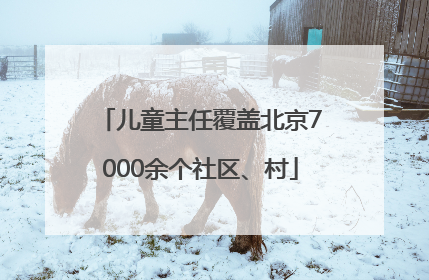 儿童主任覆盖北京7000余个社区、村