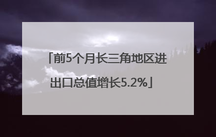 前5个月长三角地区进出口总值增长5.2%