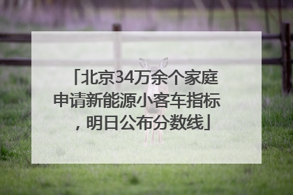 北京34万余个家庭申请新能源小客车指标，明日公布分数线