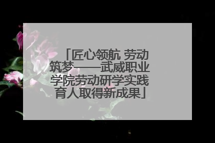 匠心领航 劳动筑梦——武威职业学院劳动研学实践育人取得新成果
