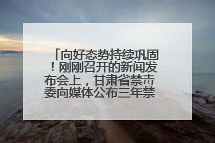 向好态势持续巩固！刚刚召开的新闻发布会上，甘肃省禁毒委向媒体公布三年禁毒工作“成绩单”
