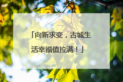 向新求变，古城生活幸福值拉满！