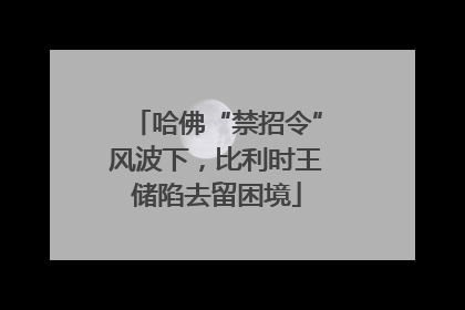 哈佛“禁招令”风波下，比利时王储陷去留困境
