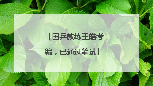 国乒教练王皓考编，已通过笔试