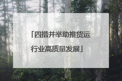 四措并举助推货运行业高质量发展