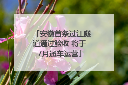 安徽首条过江隧道通过验收 将于7月通车运营