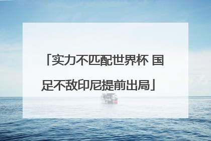 实力不匹配世界杯 国足不敌印尼提前出局