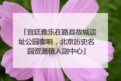 宫廷雅乐在路县故城遗址公园奏响，北京历史名园资源植入副中心