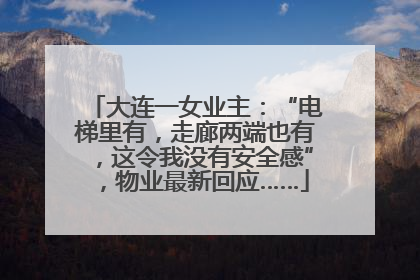大连一女业主：“电梯里有，走廊两端也有，这令我没有安全感”，物业最新回应……