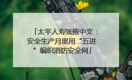 太平人寿张掖中支：安全生产月里用“五进”编织消防安全网