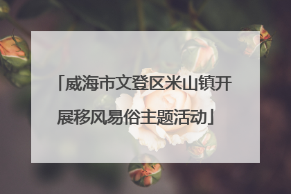 威海市文登区米山镇开展移风易俗主题活动