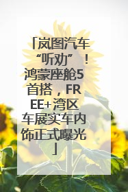 岚图汽车“听劝”！鸿蒙座舱5首搭，FREE+湾区车展实车内饰正式曝光
