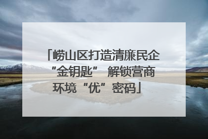 崂山区打造清廉民企“金钥匙” 解锁营商环境“优”密码