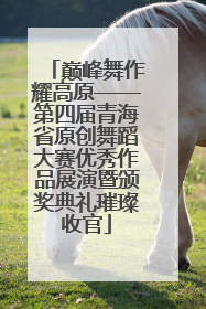 巅峰舞作耀高原——第四届青海省原创舞蹈大赛优秀作品展演暨颁奖典礼璀璨收官