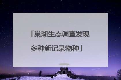 巢湖生态调查发现多种新记录物种