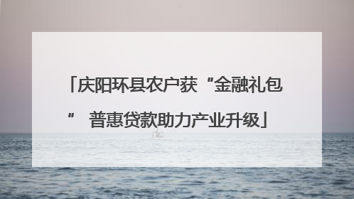 庆阳环县农户获“金融礼包” 普惠贷款助力产业升级