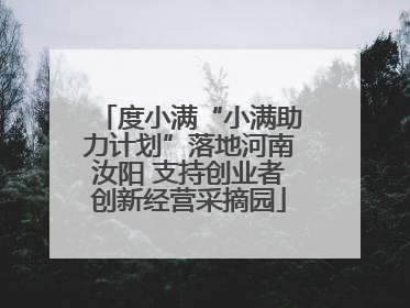 度小满“小满助力计划”落地河南汝阳 支持创业者创新经营采摘园