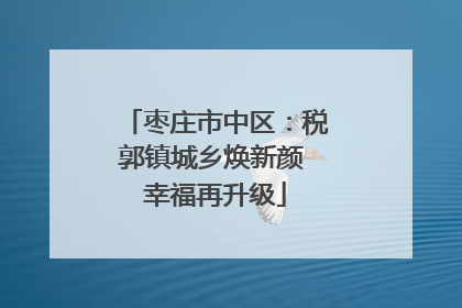 枣庄市中区：税郭镇城乡焕新颜 幸福再升级