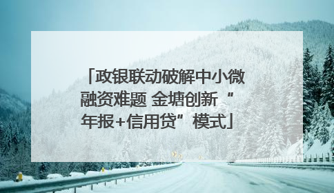 政银联动破解中小微融资难题 金塘创新“年报+信用贷”模式