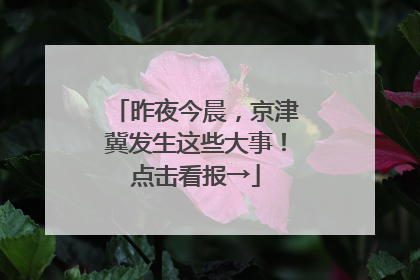 昨夜今晨，京津冀发生这些大事！点击看报→