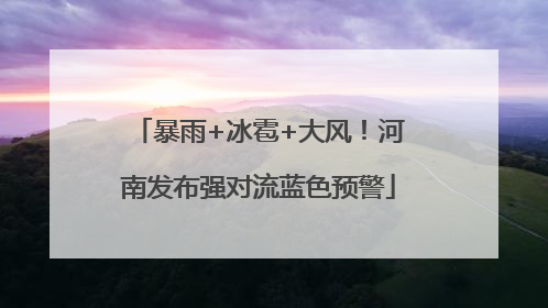 暴雨+冰雹+大风！河南发布强对流蓝色预警