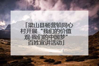 梁山县杨营镇同心村开展“我们的价值观·我们的中国梦”百姓宣讲活动