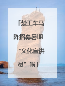 楚王车马阵招募暑期“文化宣讲员”啦