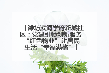 潍坊滨海学府新城社区：党建引领创新服务 “红色物业”让居民生活“幸福满格”