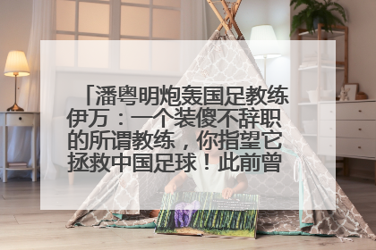 潘粤明炮轰国足教练伊万：一个装傻不辞职的所谓教练，你指望它拯救中国足球！此前曾多次发文评价国足
